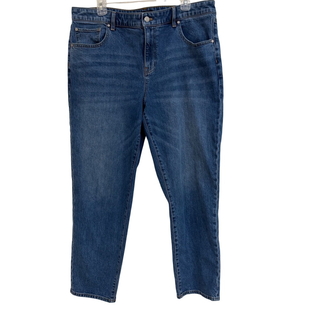 Talbots Everyday Relaxed Jeans Bristol Wash Blue Denim Size 14 KH5741 Mom EUC